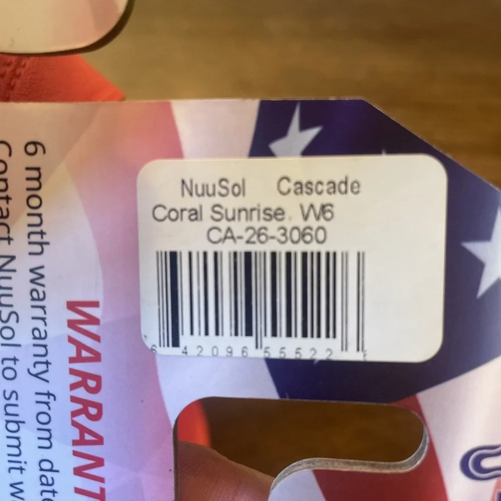 NuuSol CASCADE Coral Sunrise Flip Flops W 6 Child 4 New USA